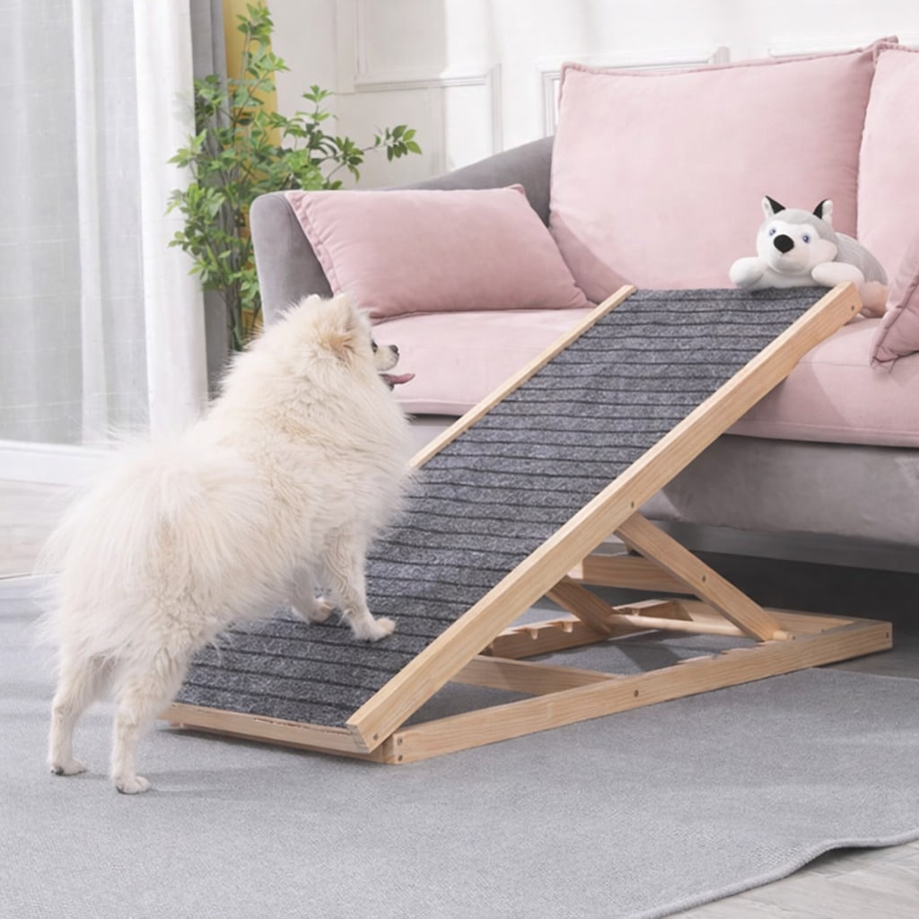 Scale per cani in legno regolabili taglia M, rampa per divano e letto, scala antiscivolo per animali domestici