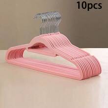 20/10pcs Velvet Hangers, Non-Slip Flocked Clothes Hangers, Sturdy And Durable Garment Hangers For Coats And Suits, Ideal Wardrobe Organizer To Save Closet Space, Suitable For Bathroom, Bedroom, Dorm, Balcony, Essential For Back To School, Valentine's Day Gift