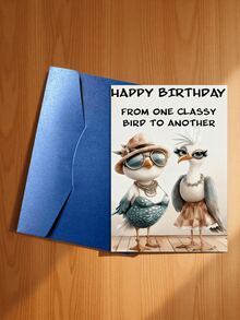 1pc Unique Bird-Themed Birthday Greeting Card, "Birthday Wishes From An Elegant Bird", Two Fashionable Bird Designs, Suitable As Friendship Birthday Gift, High-Quality Card With Envelope - Multicolor - View 18