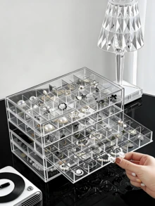 1pc Jewelry Storage Box - 5 Tiers With 120 Compartments For Organizing Jewelry And Accessories. The Drawer-Style Design Allows For Easy Access, Featuring A Transparent Minimalist Style. Jewelry Boxes, Organizing Boxes, Storage Boxes,Large-Capacity - Multicolor - View 10
