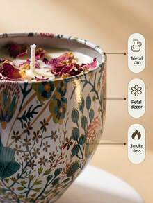 1/4支装天然大豆蜡香氛蜡烛，单盒装或4支装礼盒可选，8种香型可选，可重复使用的优雅金属杯，适合节日装饰和送礼，香味持久。 - 多色[有乾燥花] - 查看 3