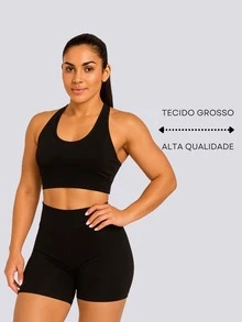 Gym Set: Top And Shorts Fitness Kit - Clothing With Shorts - Black - View 3
