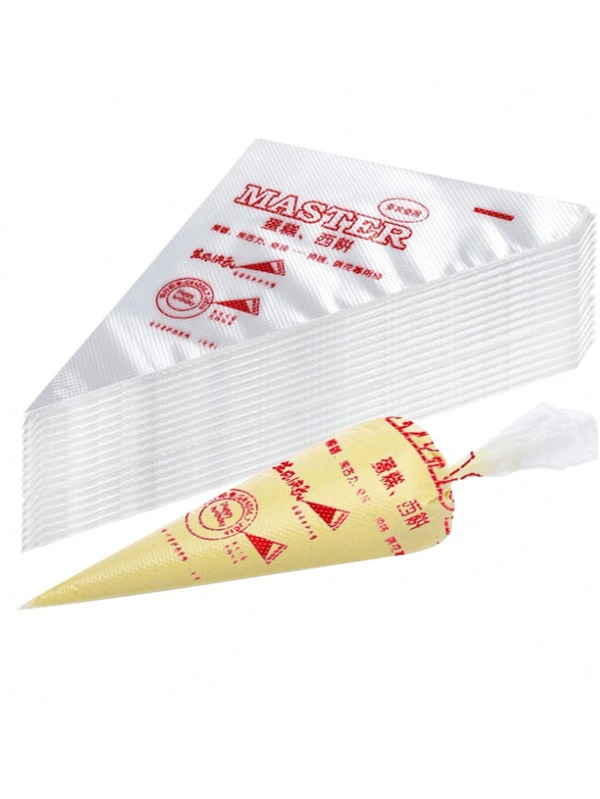 100 piezas de bolsas de pastelería transparentes y crema para decorar pasteles, tartas y pudines. Adecuado para cocinar y decorar tartas, macarrones, galletas y pasteles de forma casera.