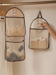 1pc Hanging Mesh Storage Bag - Breathable Moisture-Proof Wall-Mounted Storage Bag With Cute Cartoon Animal Pattern, Space-Saving Storage Basket For Clothes, Toys And Daily Necessities, Multi-Functional Mesh Storage Bag Suitable For Bedroom, Dorm, Kitchen And Bathroom, An Ideal Choice For Home Organization In Autumn/Winter - Multicolor - View 13