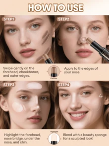 FV Dual-Ended Contour Highlighter Stick 2-In-1-Blendable Formula Sculpting Stick For Face Body Creamy Natural Finish Brand Beauty Makeup Face Paint Cosmetic Ideal For Y2K Fancy Fashion Suitable For Birthday Gift Party Ready Best Color - 02 Vanilla & Mocha - View 11