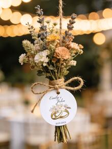 1/10/20/40/60/90 unidades Plantillas personalizadas de etiquetas para regalo de boda, etiquetas personalizadas para anillos con flores, etiquetas editables para anillos con flores, plantillas de etiquetas para regalo de fotos de vacaciones, etiquetas imprimibles para fotos de boda, etiquetas para despedida de soltero/soltera, etiquetas personalizadas, etiquetas de agradecimiento - Multicolor - Ver 9