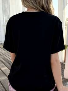 Womens Oversized I Hate People But Coffee Helps S - Black 1 - View 2