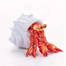 1pc 3D Printed Movable Joint Hermit Crab Toy, Suitable For Various Festivals, Party Decorations, Flexible Joints, Beautiful Colors, Suitable For Ages 14+, Creative Desktop Decor, Great Gift For Friends - Multicolor - View 4
