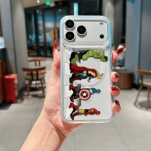 Marvel What The Avengers Superhero Patterned Phone Case Featuring Iconic Character Designs Like Hulk, Thor, And Iron Man. Compatible With IPhone 17, 16, 15, 14, 13, 12, And 11 Pro Models. Made Of TPU With Shockproof Protection. A Perfect Gift For Comic Fans, Birthdays, And Special Occasions. - 無色 - 查看 1