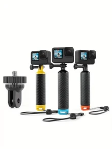 适用于 GoPro Hero 13、12、11、10、9、8、7、6、5、4、3+、2、1 Session 的漂浮式防水独脚架。防丢手持漂浮杆，防水漂浮手柄，适用于运动相机、自拍杆配件，手柄和支架配件套装。适用于水上运动和运动相机。专为户外运动和水下活动设计。多种款式可选。馈赠亲友的绝佳礼物。 - 彩色 - 查看 1