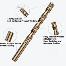 13pcs M35 High Speed Steel Drill Bit Set, Suitable For Metal/Stainless Steel/Cast Iron/Wood/Plastic, Twist Drill Bits, Professional & Home Use Drilling Tool - Multicolor - View 5