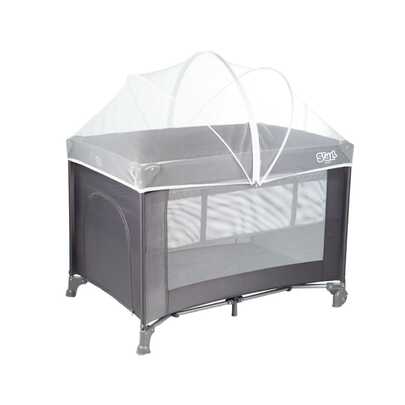  Berço Portátil Infantil Cercado Desmontável Com Mosquiteiro pocket Cinza styll baby