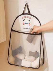 1pc Hanging Mesh Storage Bag - Breathable Moisture-Proof Wall-Mounted Storage Bag With Cute Cartoon Animal Pattern, Space-Saving Storage Basket For Clothes, Toys And Daily Necessities, Multi-Functional Mesh Storage Bag Suitable For Bedroom, Dorm, Kitchen And Bathroom, An Ideal Choice For Home Organization In Autumn/Winter - Multicolor - View 14