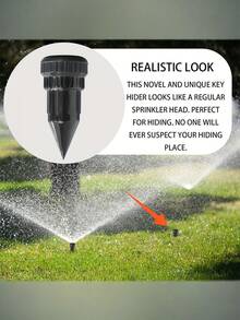 Realistic Watering Can Shaped Hidden Storage Box - Key, Money, And Item Holder - Prevent Loss, Outdoor Garden Yard Lawn Waterproof Key Box, Easy To Insert Into Garden Lawn Underground, Waterproof And Corrosion Resistant - Black - View 8