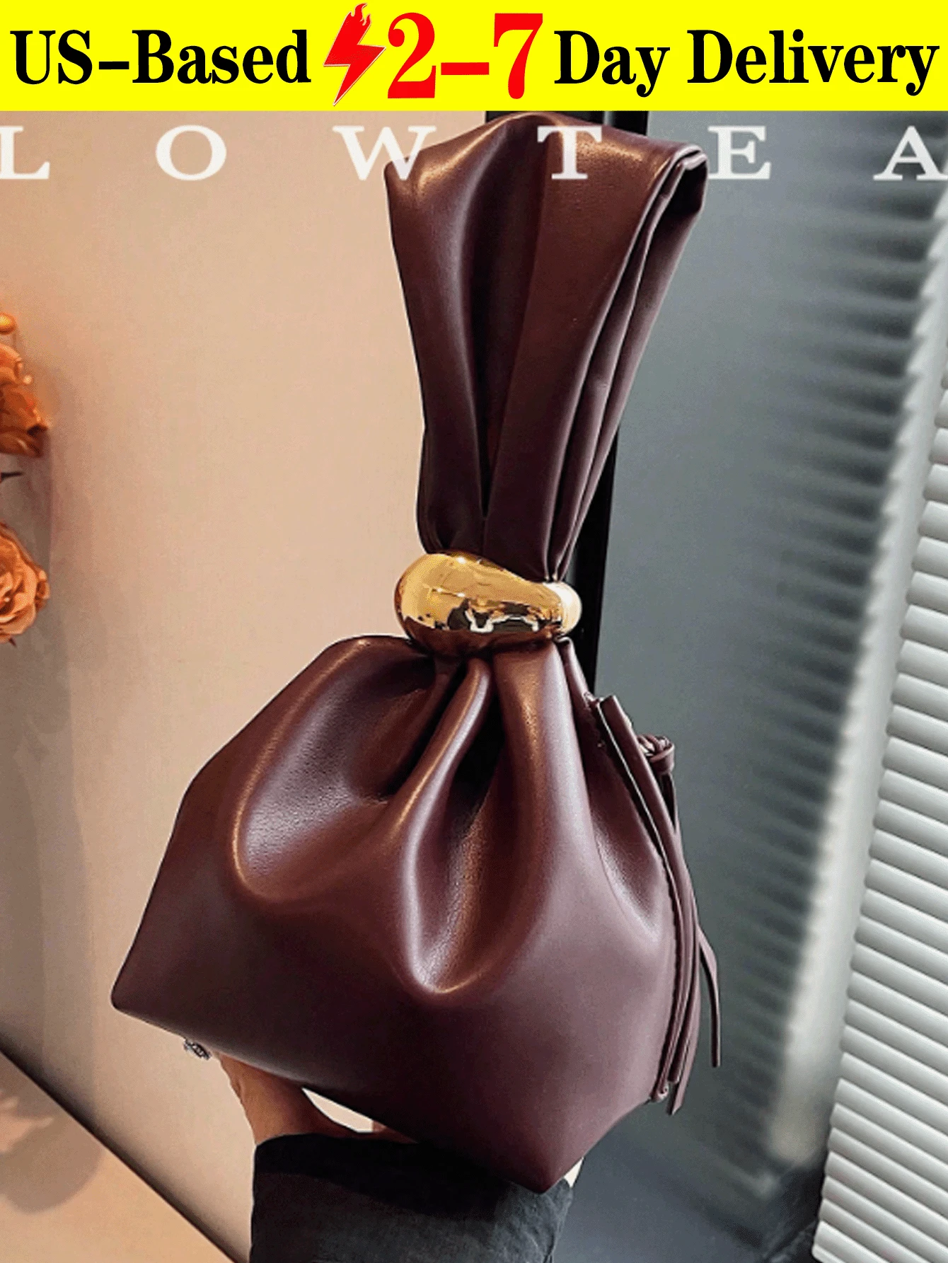 1pc Solid Color PU Leather Handbag, Burgundy Ancora Design, Women's Personalized Mini Cloud Pleated Bag With Metal Decor Zipper Closure, Suitable For Daily And Outdoor Use , New Year , Burgundy Bag - Màu Đỏ Sâu - Xem 1