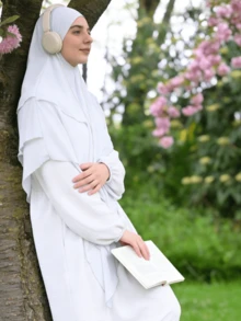 1pc Women's Elegant Khimar Hijab, Front Double Layer Design, Back 3-Layer Design, Graceful & Fashionable, Suitable For Women's Daily Prayer Wear, Applicable For All Seasons, Can Be Paired With Any Abaya - Multicolor - View 16