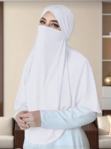 1pc Women's Convenient Tie-Up Muslim Hijab Prayer Jilbab Face Cover Underscarf, Dual-Use For Daily Wear Hijab Outfit - Multicolor - View 2