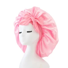 This Luxurious Satin Sleep Cap Features An Adjustable Bow Tie Design, Perfectly Suitable For Natural Long Hair, Curly Hair, And Braided Hairstyles. Available In Multiple Colors, It Is A Must-Have For Nighttime Hair Care, Soft And Comfortable, Caring For Healthy Hair. - Beige Butterfly - View 18