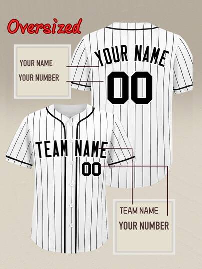 Customizable Plus Size Men's Baseball Jacket, Can Print Name & Number, Suitable For Gatherings & Matches, Fast Delivery White Summer Sports