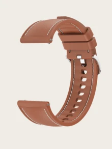 20mm/22mm 通用硅胶表带，双面硅胶材质，缝线设计，质感升级，防水易清洁，仿皮纹理，金属表扣，适用于华为手表、Garmin手表、Amazfit手表等通用接口手表，男女款均有5种颜色可选。