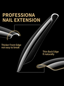 120片/盒 超长透明无缝假指甲片，12种尺寸和3种形状（棺材形/尖头形/方形），通用型，适合家庭DIY美甲和专业美甲沙龙使用 - 彩色 - 查看 5