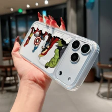 Marvel What The Avengers Superhero Patterned Phone Case Featuring Iconic Character Designs Like Hulk, Thor, And Iron Man. Compatible With IPhone 17, 16, 15, 14, 13, 12, And 11 Pro Models. Made Of TPU With Shockproof Protection. A Perfect Gift For Comic Fans, Birthdays, And Special Occasions. - 無色 - 查看 5