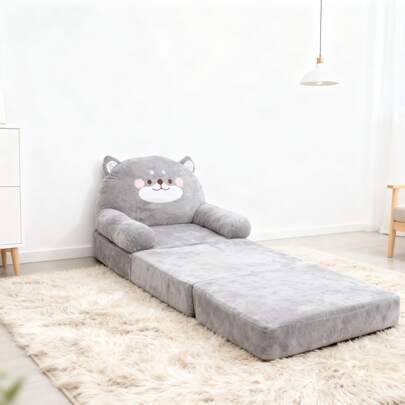 Cute Cartoon Children's Sofa, Lazy Folding Sofa Bed, Girl Princess Baby Toddler Dual-Use Child Seat, Three Layers