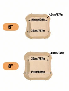 100pcs, Square Disposable Air Fryer Liners (6.3in/8in), Paper Air Fryer Liner Pots, Paper Basket Bowls, Baking Trays, Oven Accessories, Baking Tools, Kitchen Gadgets, Kitchen Accessories, Kitchen Accessories, Thanksgiving Gifts, Valentine's Day Gifts, New Year Gifts - Multicolor - View 3