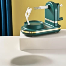 1个苹果削皮器，手摇式削皮器，厨房削皮工具，水果削皮器，懒人削皮器，多功能削皮器，家用苹果削皮器。这款手摇式苹果削皮器是懒人厨师的福音，只需轻轻一按即可固定水果。 - 綠色 - 查看 4