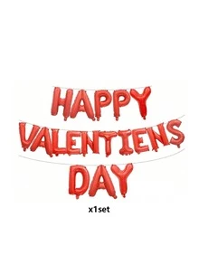 Ensemble de nœuds en forme de cœur et de lettres "Happy Valentine's Day", ballons en forme de cœur rouge et lettres rouges. Convient pour la Saint-Valentin, le Nouvel An, les anniversaires, la décoration de la maison, la décoration de demande en mariage pour la Saint-Valentin - Multicolore - Voir 10