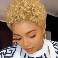 Pixie Cut Wig For Women | 150% Density Full Machine Made Remy Human Hair Perfect For Daily, Carnival Special Holidays - Multicolor - View 4