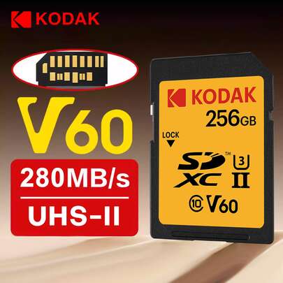  Tarjeta SD Kodak Clase 10 UHS-II SDHC U3 A1 para video 4K y Full HD, tarjeta de memoria flash de alta velocidad para cámara SLC