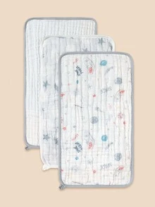 3条/5条装 Oeko-Tex 认证柔软婴儿毛巾，适合儿童日常使用，可用作面巾、围兜或婴儿襁褓毯。 - 彩色 - 查看 15