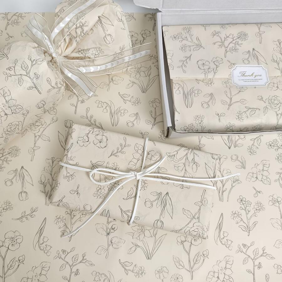 20/60 tờ giấy mỏng màu be họa tiết hoa cổ điển, thích hợp để gói bó hoa, lót hộp quà, làm vật liệu độn, tự làm đồ thủ công và nhiều dịp khác như Ngày Valentine, Ngày của Mẹ, Sinh nhật, Đám cưới, Lễ tốt nghiệp. - Nhiều màu - Xem 1