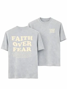 Men's Casual Short-Sleeve Summer T-Shirt With Letter Graphic And Round Neck - Xám - Xem 1
