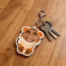 1 Customized Facial Keychain, Personalized Keychain, Suitable For Father's Day, Mother's Day, Halloween, Christmas Eve, Valentine's Day, Birthdays, Personalized Anniversaries - Little Tiger - Multicolor - View 5