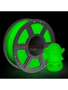 1kg/2.2lbs Spool Of 1.75mm Glow-In-The-Dark PLA 3D Printer Filament, Fluorescent Green, Strong Adhesion, Dimensional Accuracy ±0.03mm - Green - View 1