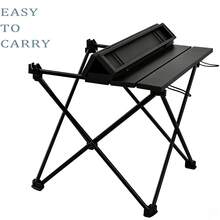 便携式露营桌，铝合金桌面，可折叠沙滩桌，易于携带，适合户外、野餐、烧烤、烹饪、节日、海滩、居家使用 - 彩色 - 查看 6