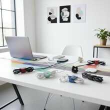 4/8个随机颜色可爱花朵图案手工防缠绕线缆整理器，适用于手机、充电器和耳机线，是居家、办公和旅行的理想礼物。 - 彩色 - 查看 9