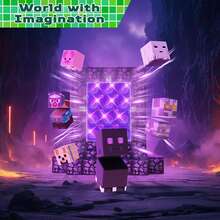 48/100/200/300片磁性积木，0.78英寸，我的世界磁性砖块，水晶剑，末影剑，森林系列建筑立方体玩具套装，STEM教育感官玩具，2026款最佳圣诞节、万圣节、生日儿童玩具礼物，适合3岁以上男孩女孩 - Ender Sword - 查看 3