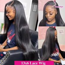 34 Inch Lace Front Wig Human Hair 100% Brazilian Virgin Human Hair Wig Straight Lace Front Wigs Human Hair 250% Density Colored Human Hair Wig 13x4 HD Lace Frontal Wig For Women Natural Black Colored Pre Plucked With Baby Hair Natural Hairline - Natural Black - 查看 7