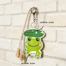 1 Customized Text Keychain, Personalized Keychain, Suitable For Father's Day, Mother's Day, Halloween, Christmas Eve, Valentine's Day, Birthdays, Personalized Anniversaries - Little Frog - Multicolor - View 4