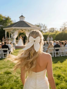 6 件装女士发饰蝴蝶结，缎带蝴蝶结发夹，短尾法式发夹，丝滑大蝴蝶结发饰，适合马尾辫，时尚简约，情人节斋月发饰（黑色蝴蝶结、白色蝴蝶结、红色蝴蝶结） - 彩色 - 查看 3
