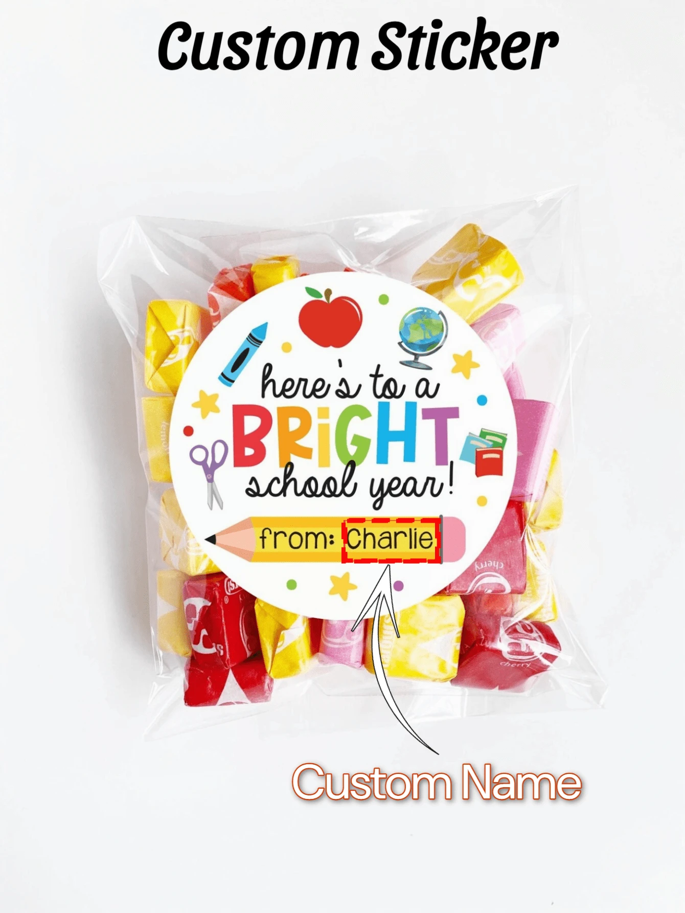 1 Set/15pcs Customized Name Stickers, Customized Text Labels, Personalized Name Stickers, Personalized Text Stickers, Back To School Stickers, First Day Of School Commemorative Labels, New School Year, School Themed, School Stickers, School Souvenirs, School Small Gifts, Celebration, Labels, Graduation Gifts, Gifts For Him, Gifts For Her - Style 2 - View 1