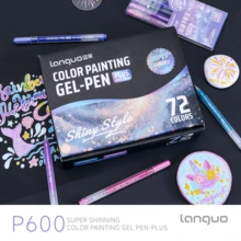 languo 72 Colours Flash Effects Colour Gel Pens Set, 1.0mm Nibs, Stackable Colours, Even Ink, Beautiful Gift Box Packaging, Suitable For Painting, Doodling, Note-Taking, Student Painting, DIY Handicrafts, Back-To-School Use