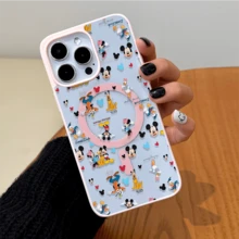 Disney. ‌ What Fun Patterned Phone Case Featuring Beloved Cartoon Characters Including Mickey Mouse And Frids What Designed For 17, 16, 15, 14, 13, 12, And 11 Pro Models With Shockproof Protection Perfect Gift For Birthdays Holidays And Special Occasions. Holiday Accessories. - 白色 - 查看 5