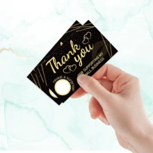 40张黑色闪光刮刮卡，带贴纸 - 空白感谢券，适用于小型企业、水疗中心、美容院和餐厅 - 彩色 - 查看 2