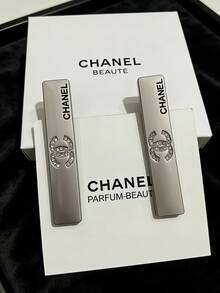 CHANEL 银色水钻鳄鱼夹发夹。时尚可爱发夹。高端奢华侧夹。刘海发夹。晚宴头饰。DIY发饰。 - 銀色 - 查看 1