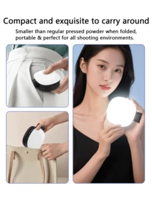 Mirror Design Foldable Pocket Sized Magnetic Selfie Light With Mirror Adjustable LED Fill Light For Video Recording Live Streaming Makeup Vlogging Women Gift - A - View 8