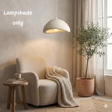 White Resin Pendant Lampshade Only, Wabi-Sabi Scandinavian Minimalist Dome Light Shade, 11.8 Inch Modern Hanging Lamp Shade Replacement, Fit E26 E27 Bulb, For Dining Room Kitchen Island Living Room Bedroom - White - View 3